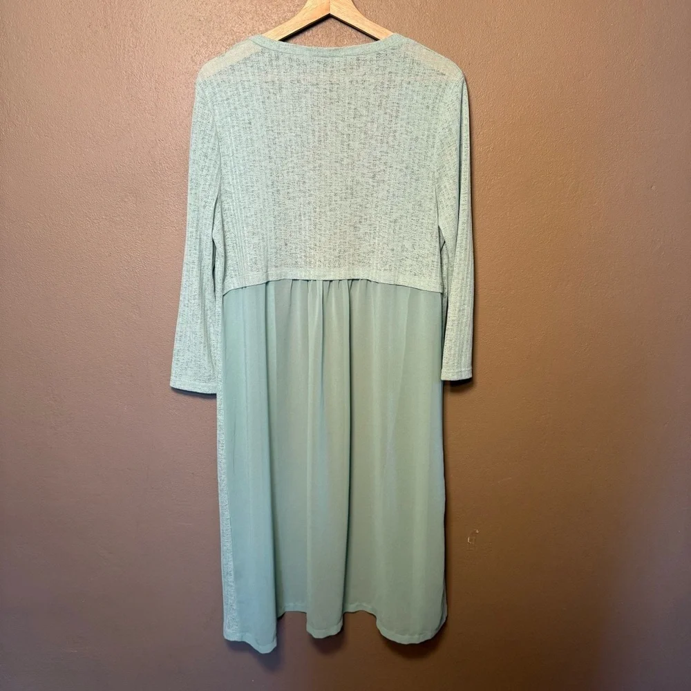 Cirana Mint Green Pastel Duster Cardigan Women's Size Large Boho Feminine Flowy